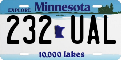 MN license plate 232UAL