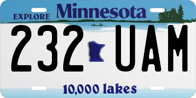 MN license plate 232UAM