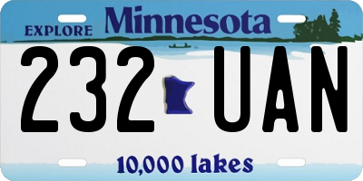 MN license plate 232UAN