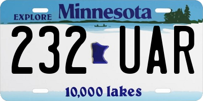MN license plate 232UAR