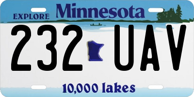 MN license plate 232UAV