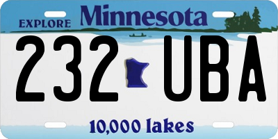 MN license plate 232UBA