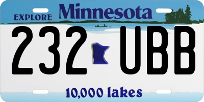 MN license plate 232UBB