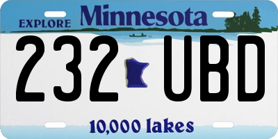 MN license plate 232UBD