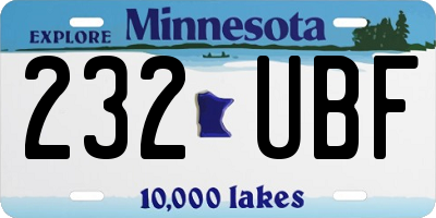 MN license plate 232UBF