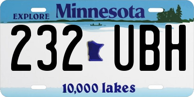 MN license plate 232UBH