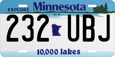 MN license plate 232UBJ