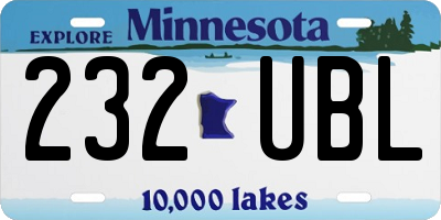 MN license plate 232UBL