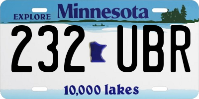 MN license plate 232UBR
