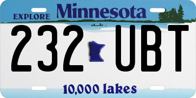 MN license plate 232UBT