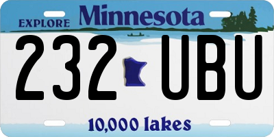 MN license plate 232UBU