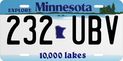 MN license plate 232UBV