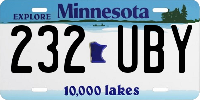 MN license plate 232UBY