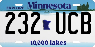 MN license plate 232UCB