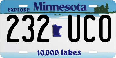 MN license plate 232UCO