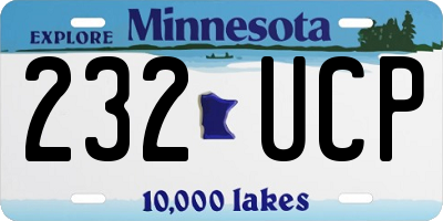 MN license plate 232UCP