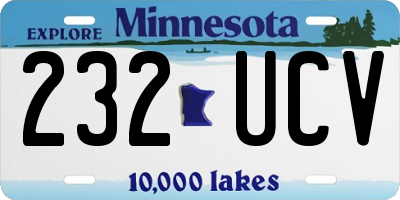 MN license plate 232UCV