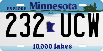 MN license plate 232UCW