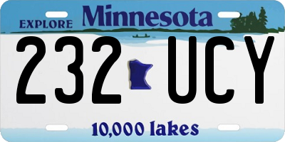 MN license plate 232UCY