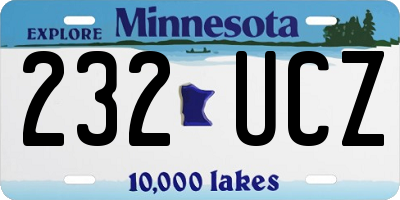 MN license plate 232UCZ