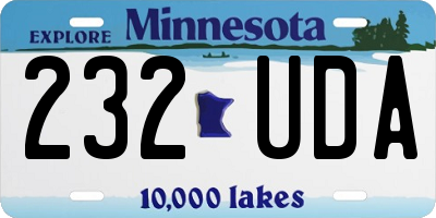 MN license plate 232UDA