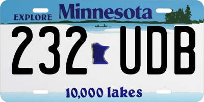 MN license plate 232UDB
