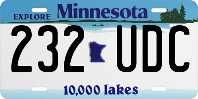MN license plate 232UDC
