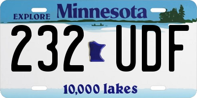 MN license plate 232UDF