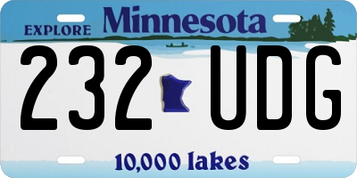 MN license plate 232UDG