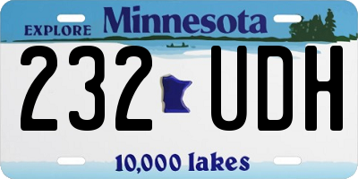 MN license plate 232UDH