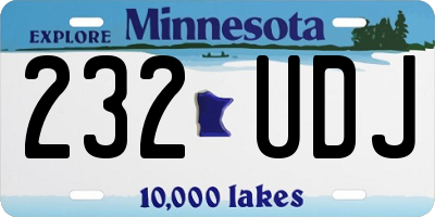 MN license plate 232UDJ