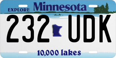 MN license plate 232UDK