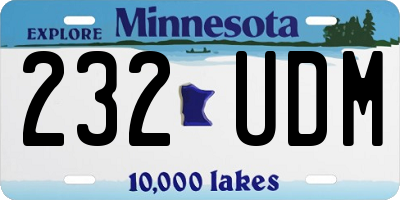 MN license plate 232UDM