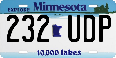 MN license plate 232UDP