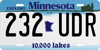 MN license plate 232UDR