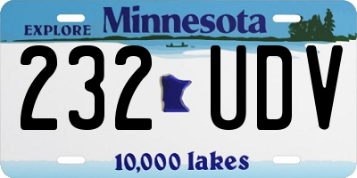 MN license plate 232UDV