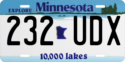 MN license plate 232UDX