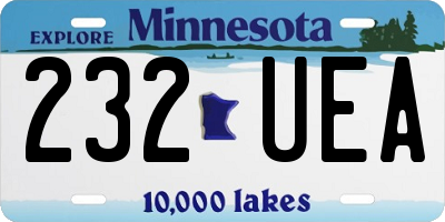 MN license plate 232UEA