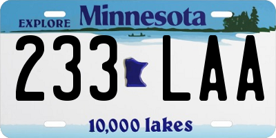 MN license plate 233LAA