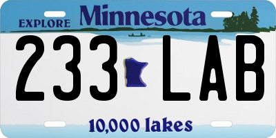 MN license plate 233LAB