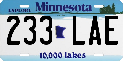 MN license plate 233LAE