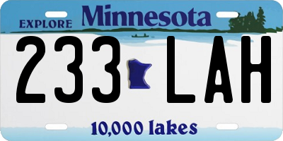 MN license plate 233LAH