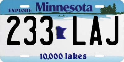 MN license plate 233LAJ