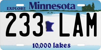 MN license plate 233LAM