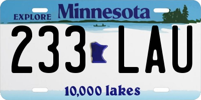 MN license plate 233LAU