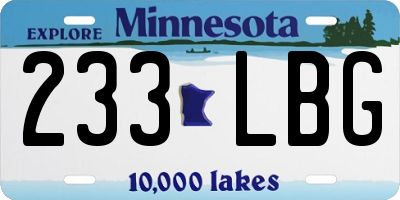 MN license plate 233LBG