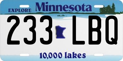 MN license plate 233LBQ