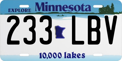 MN license plate 233LBV