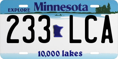 MN license plate 233LCA