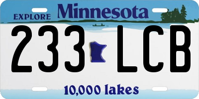 MN license plate 233LCB